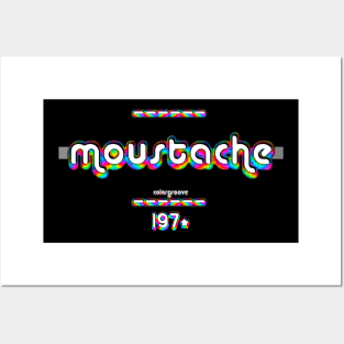 Moustache 1970 ColorGroove Retro-Rainbow-Tube nostalgia (wf) Posters and Art